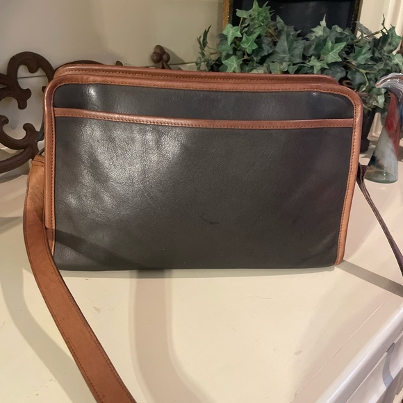 Coach Vintage Swagger Spectator Bag Purse Black Tabac Tan Piping Leather Classic - Picture 1 of 14